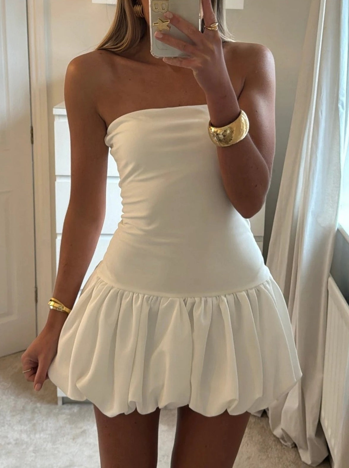 Robe Maurie taille basse à ourlet bouffant