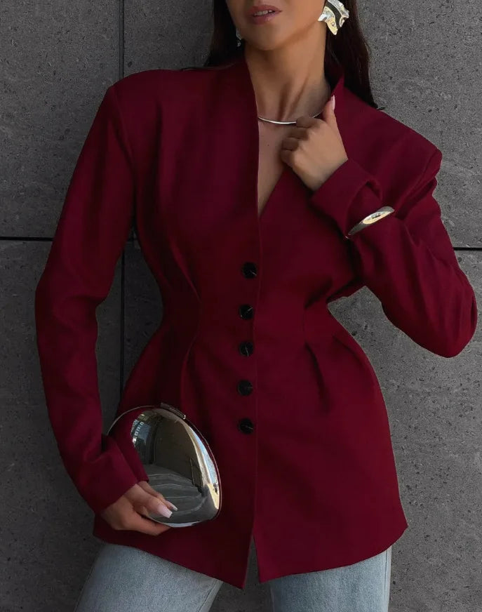 Daniela Cinched Collarless Blazer