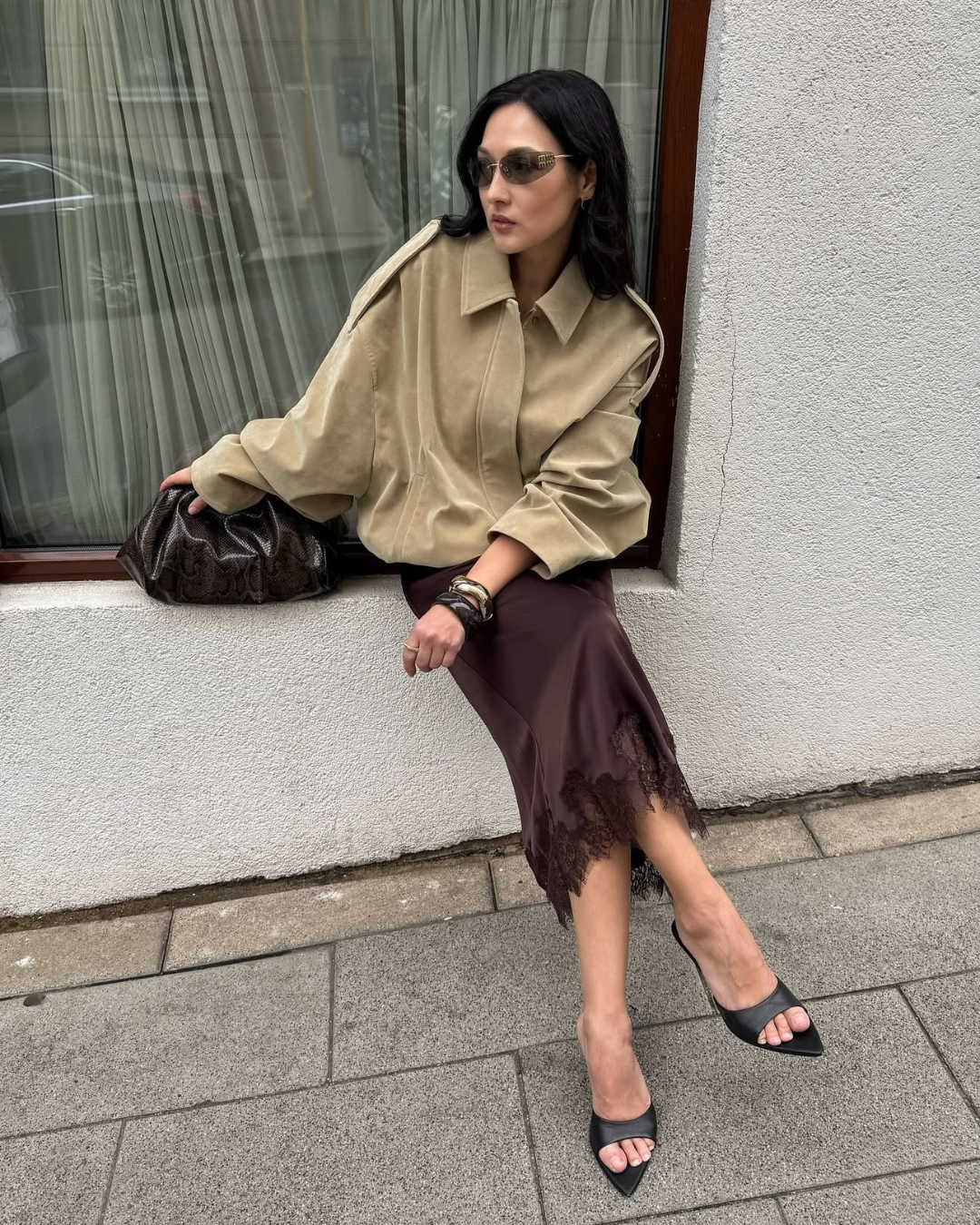 Constance Faux Suede Bomber Jacket