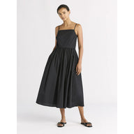 Robe midi plissée Alecto à bretelles spaghetti