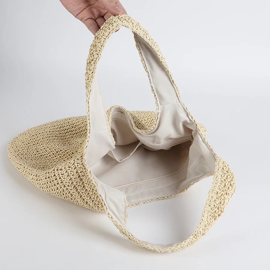 SOERA Beatrice Woven Rattan Tote Bag - Bag -  Brown