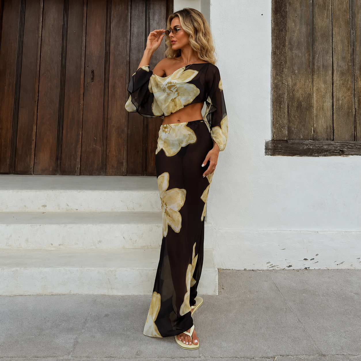Ensemble jupe maxi florale Sofia