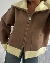 Cardigan zippé contrasté Laura