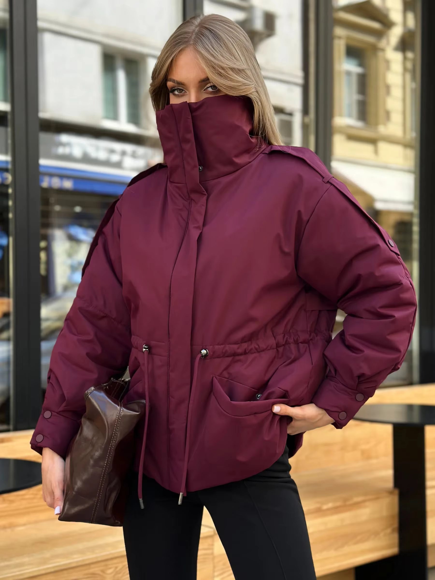 Mary Doudoune oversize à taille coulissée