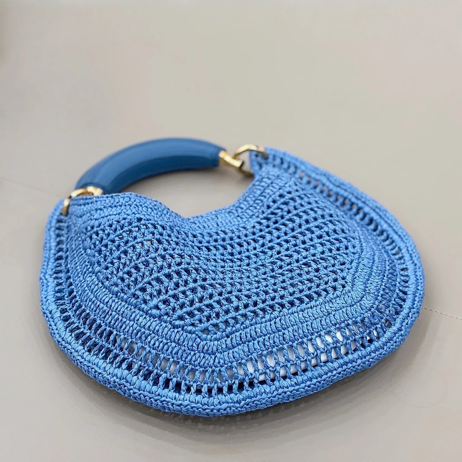 SOERA Bianca Crescent Woven Bag - Bag -  Royal Blue