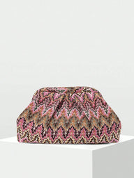 Bianca Jacquard geplooide clutch