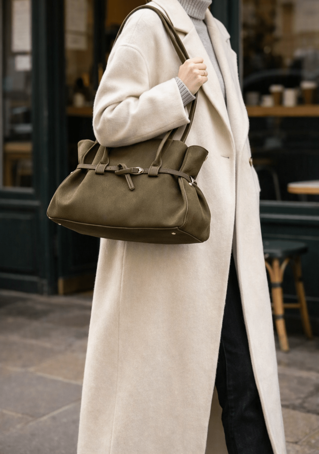 SOERA Briana Belted Tote Bag - Bag -  Olive Green