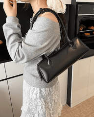 Ella vintage baguette-tas van veganistisch leer