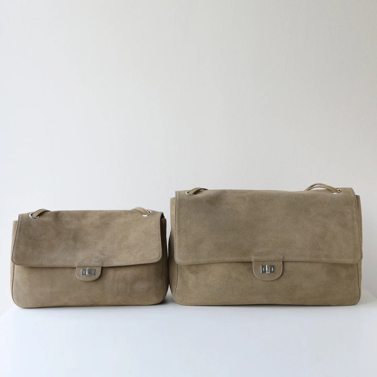 SOERA Esther Frosted Cowhide Retro Tote Bag - Bag -  Beige Small