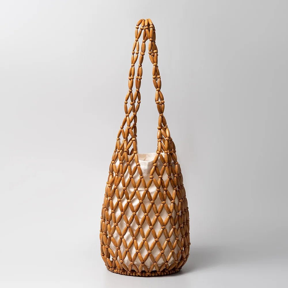 SOERA Margot Woven Beaded Tote Bag - Bag - SOERA-258883-BRO-36-39011 Brown 36