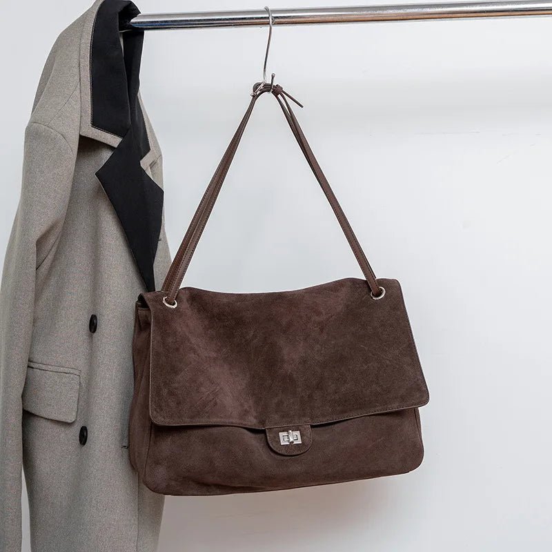 SOERA Ruth Matte Suede Crossbody Tote - Bag - SOERA-557827-DEF-OS-79781 Dark Brown