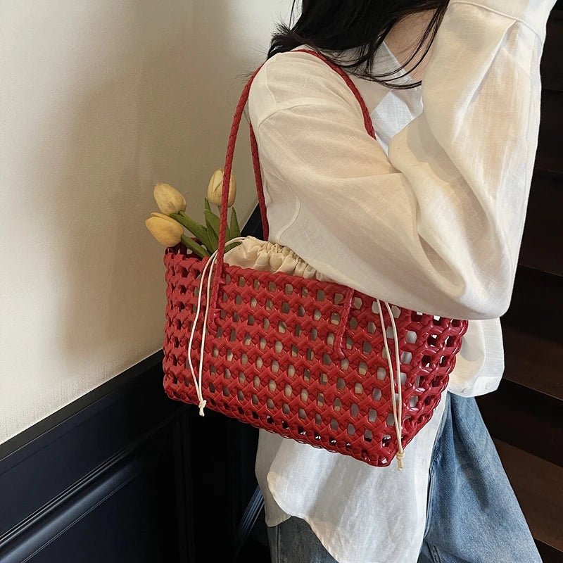 SOERA Sienna Hollowed Shoulder Tote - Bag -  Claret