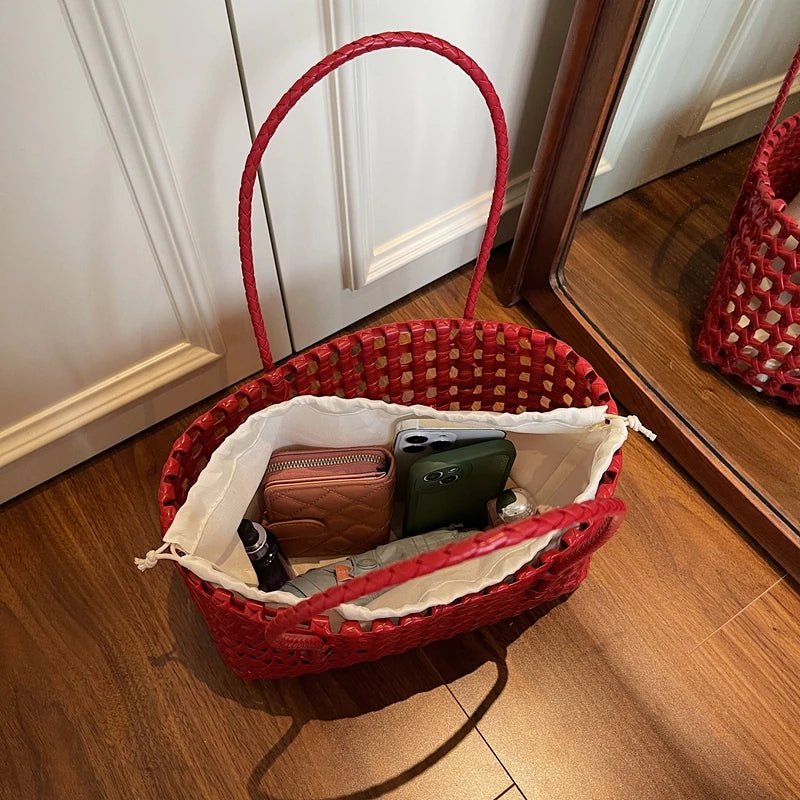 SOERA Sienna Hollowed Shoulder Tote - Bag -  Claret