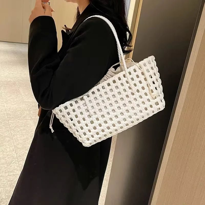 SOERA Sienna Hollowed Shoulder Tote - Bag -  White