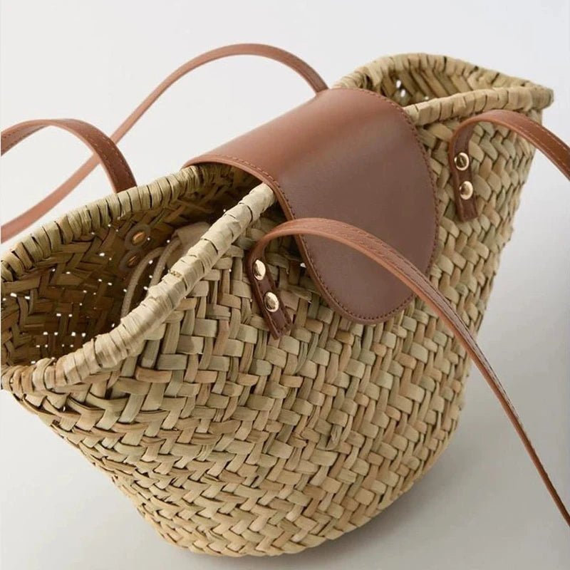 SOERA Sophia Woven Rattan Shoulder Bag - Bag -  Beige