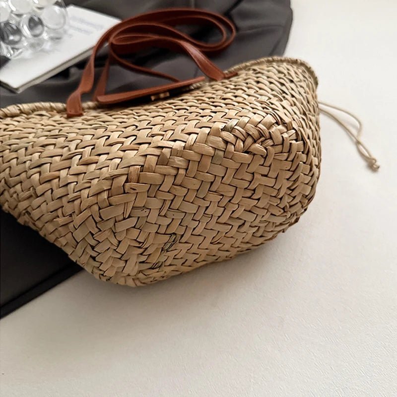 SOERA Sophia Woven Rattan Shoulder Bag - Bag -  Beige