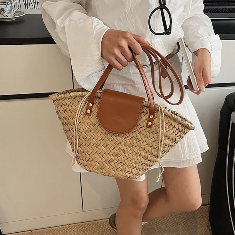 SOERA Sophia Woven Rattan Shoulder Bag - Bag -  Beige
