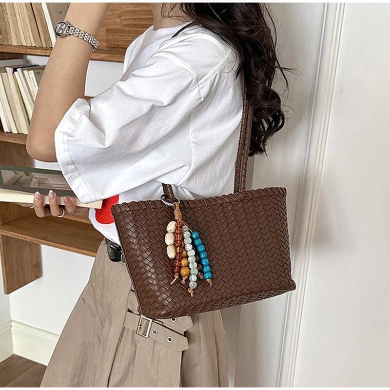 SOERA Sophie Straw Woven Tote Bag - Bag -  Brown