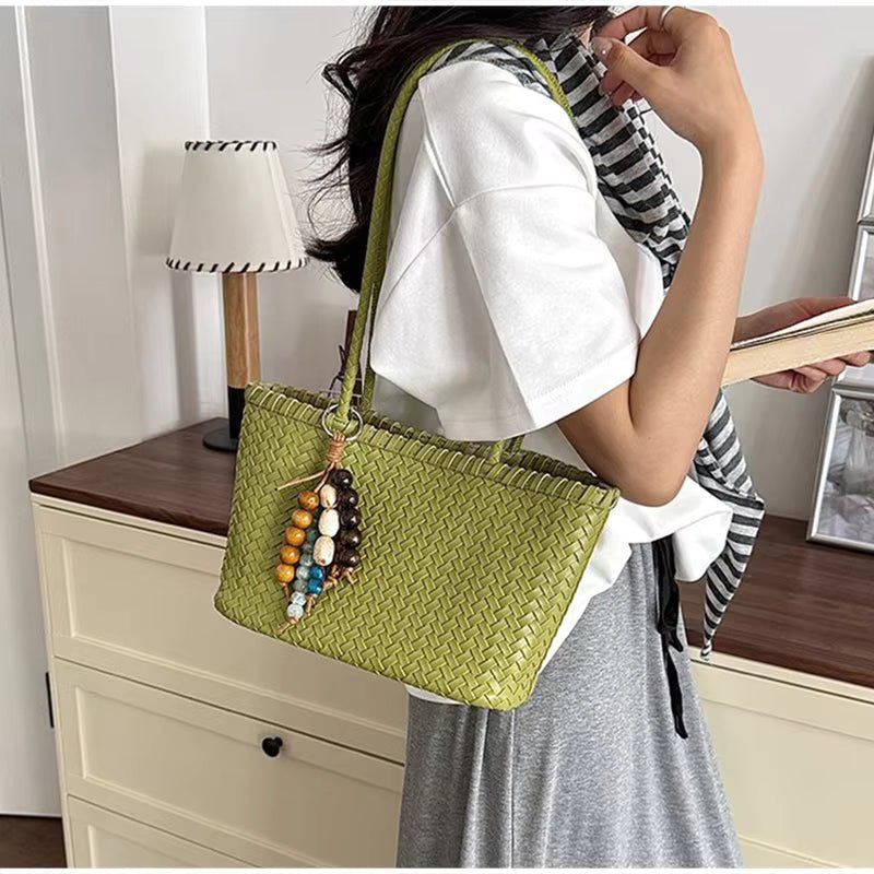 SOERA Sophie Straw Woven Tote Bag - Bag -  Green