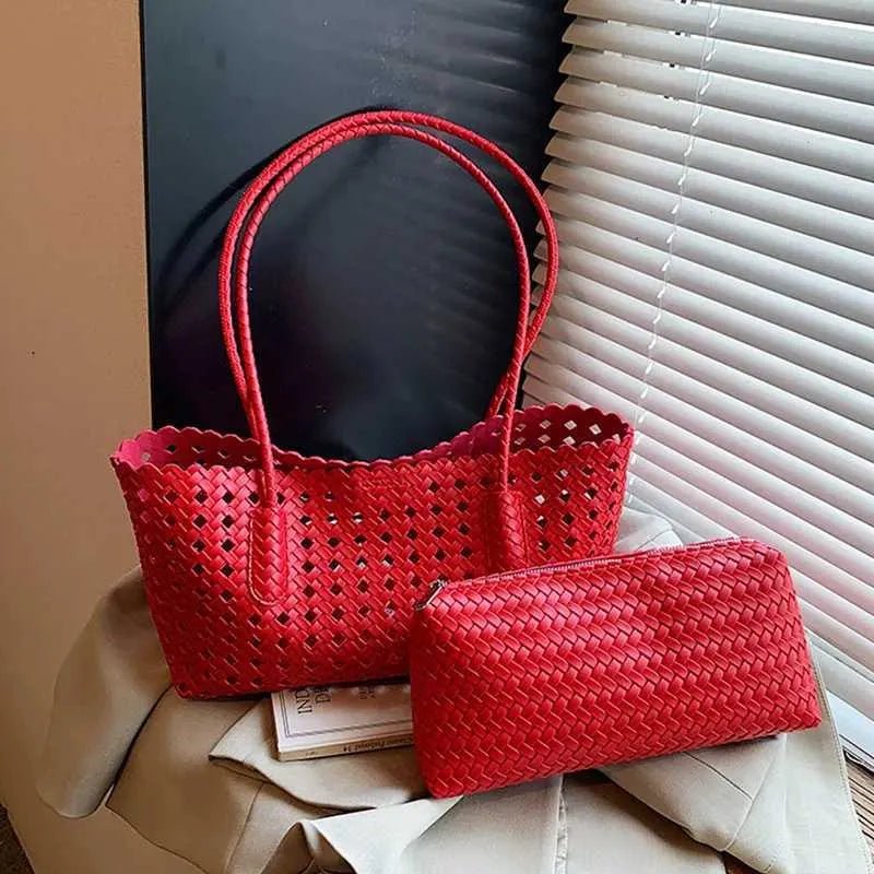 SOERA Stella Woven Shoulder Bag - Bag - SOERA-045315-RED-OS-55907 Red