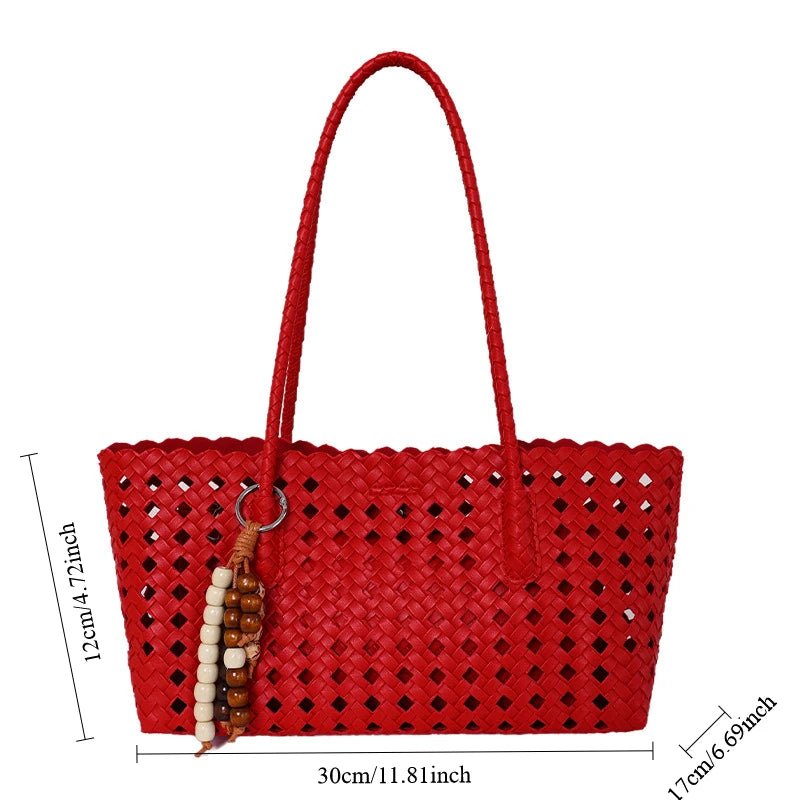 SOERA Stella Woven Shoulder Bag - Bag - SOERA-045315-RED-OS-55907 Red