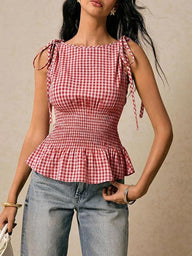 Audrey Vintage Gingham blouse