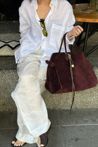 Beatrice linnen losse fit blouse met lange mouwen