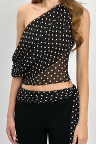 Angel One Shoulder Polkadot Top