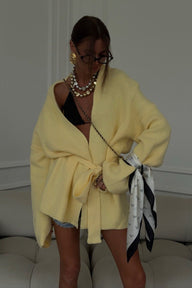 Bianca. Cardigan midi ceinturé