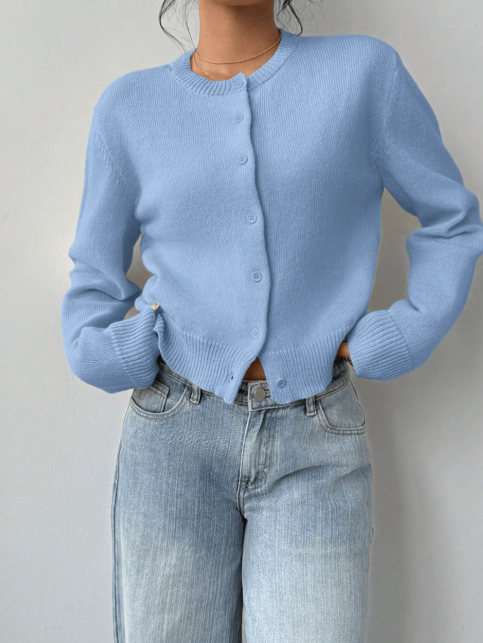 SOERA Emilia Button Front Knit Cardigan - Cardigan - SOERA-471939-BLU-S-79011 Blue S
