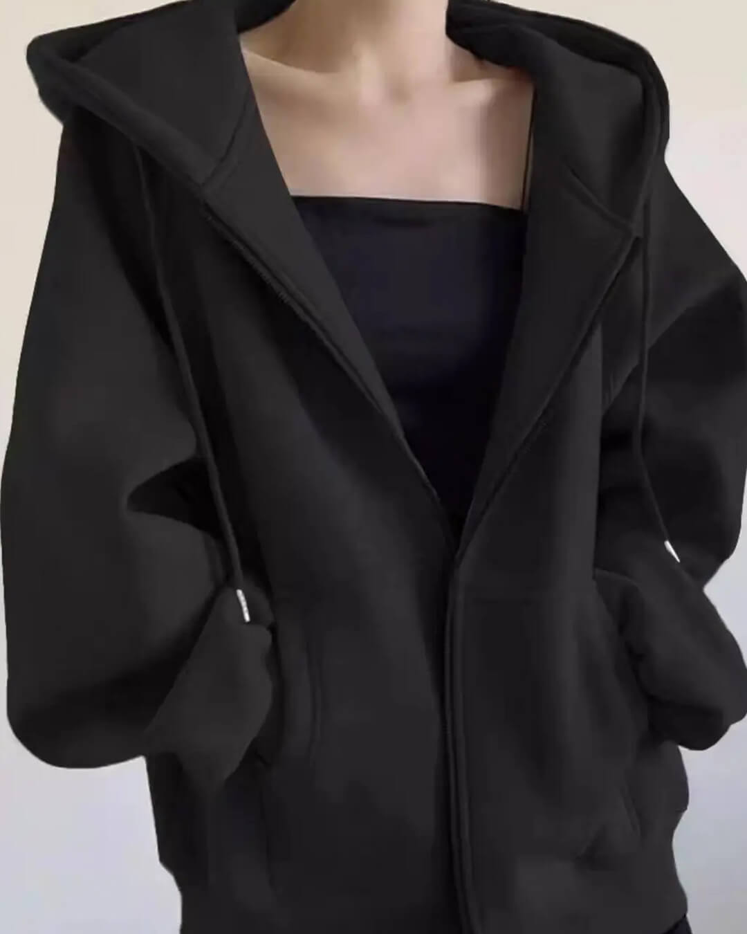 SOERA Eveline Zip - Up Hoodie - Cardigans - 3256807786338972-;nY1765388021441569681 Black XS