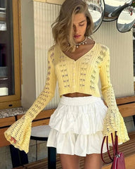 Kendall opengewerkte gebreide cardigan