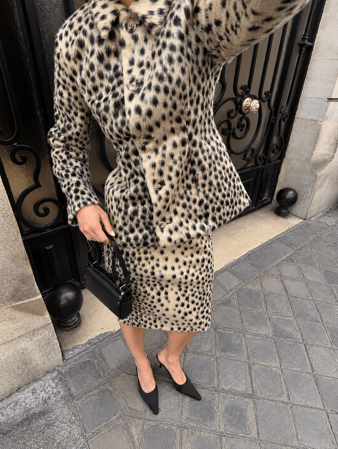 Carmen Luipaard Faux Fur Jas & Rok Set