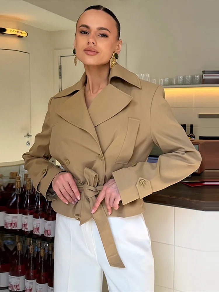 SOERA Melissa Lace-Up Cropped Trench Coat - Coat - SOERA-337731-DEF-OS-78980 M