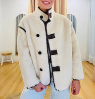 Veste Sherpa à col entonnoir Adela