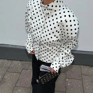 Caryl Staande Kraag Polkadot Jas