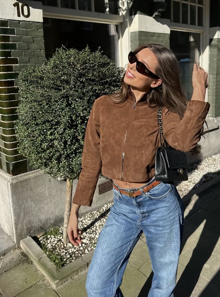 SOERA Yza Suede Cropped Bomber Jacket - Coats & Jackets - uM1774004001185189486 Brown S
