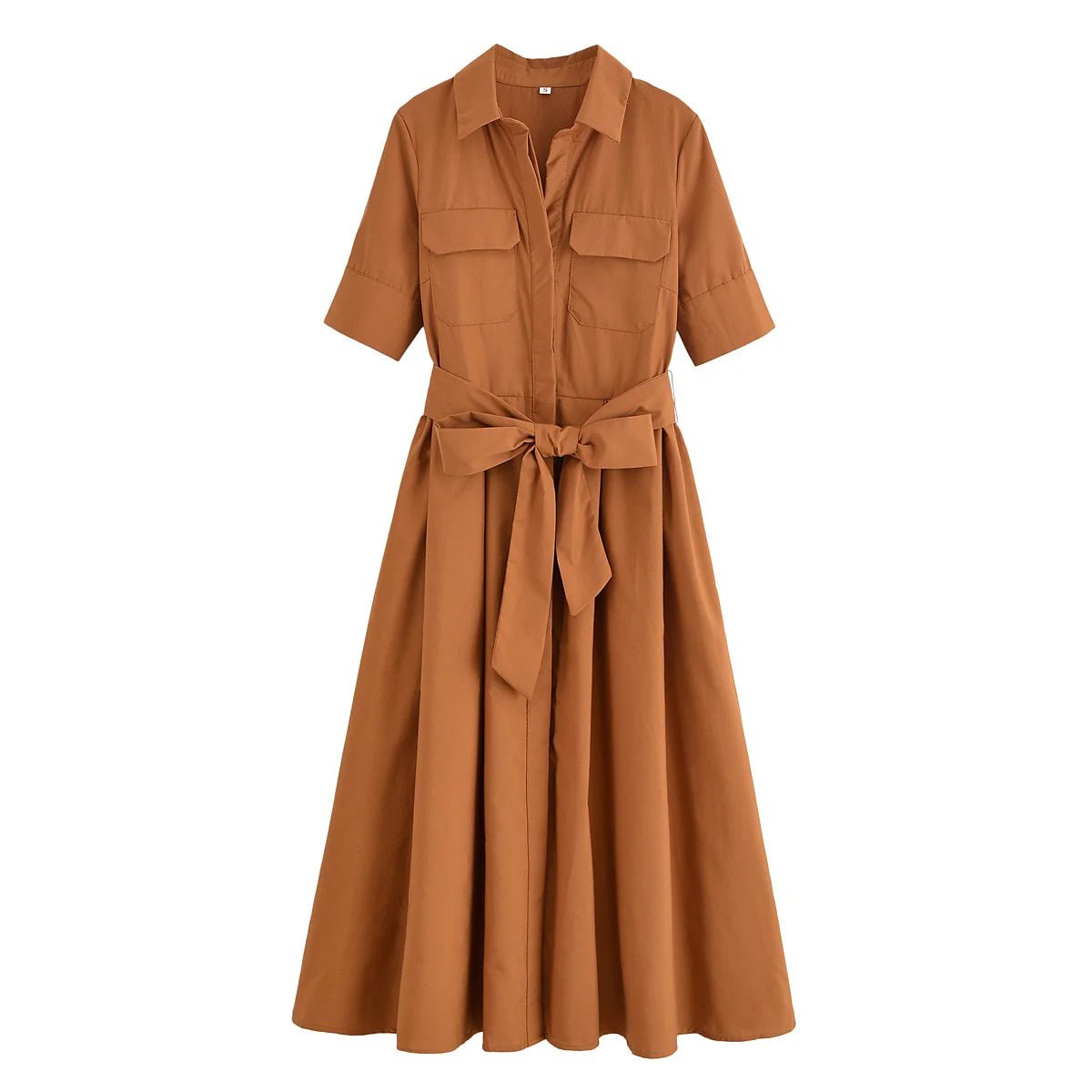SOERA Ariane Belted Shirt Midi Dress - Dress -  Brown S