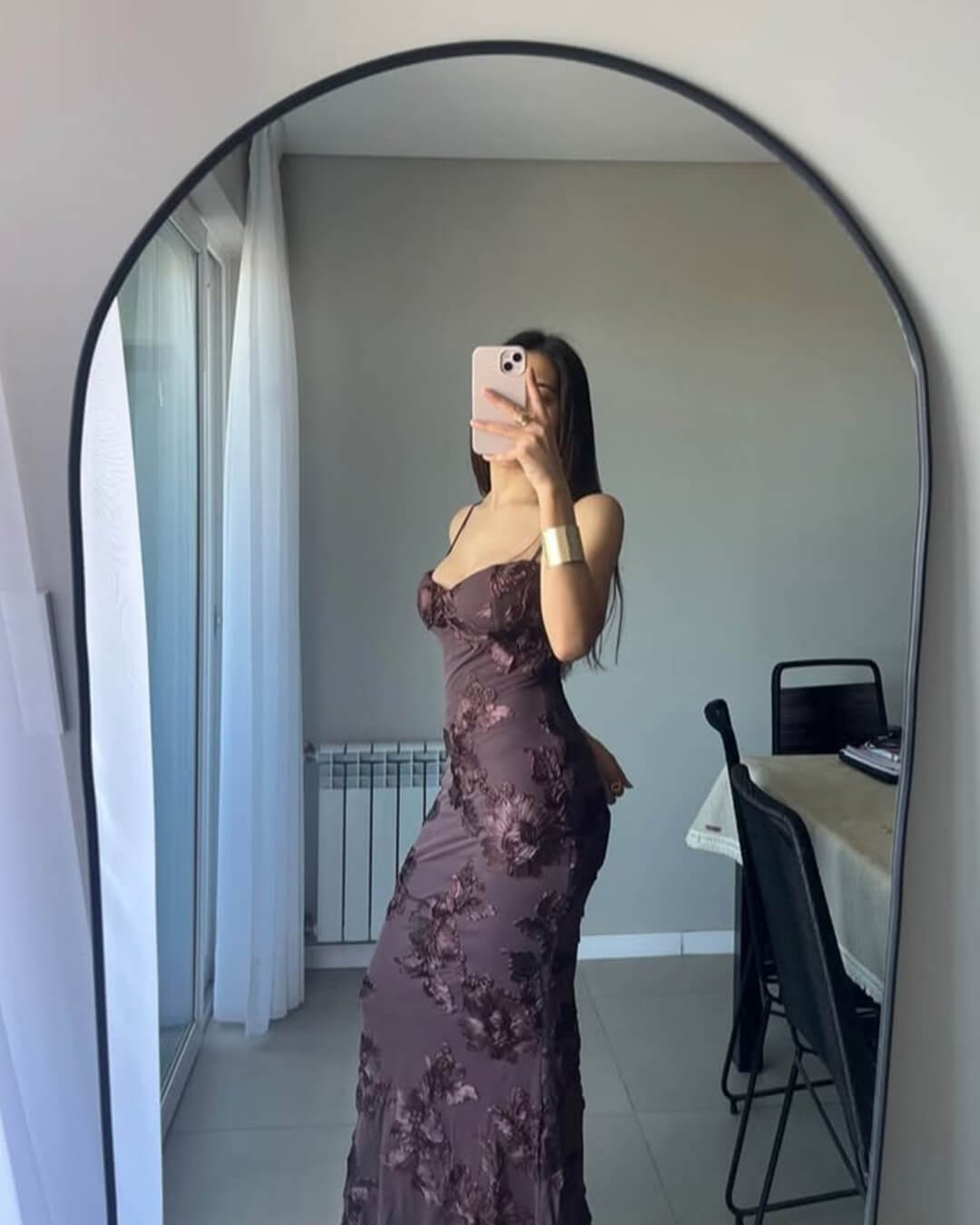SOERA Beatrice Applique Tie-Back Prom Dress - Dress - SOERA-131331-BRO-L-33539 Brown L