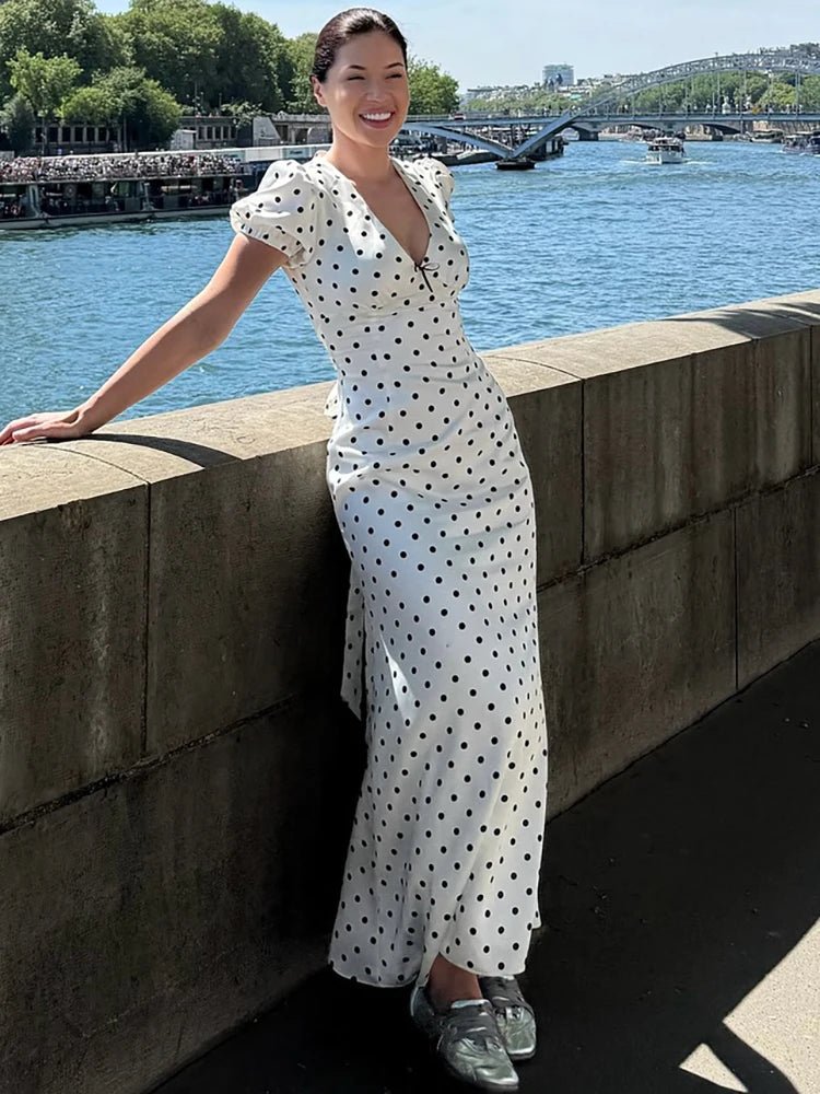 SOERA Bianca Polka Dot V - Neck Maxi Dress - Dress -  XS