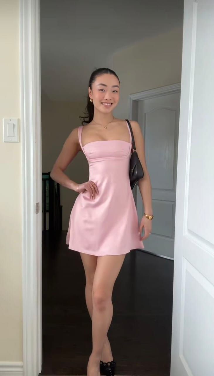 SOERA Bianca Satin Cami Silk Dress - Dress -  Pink M