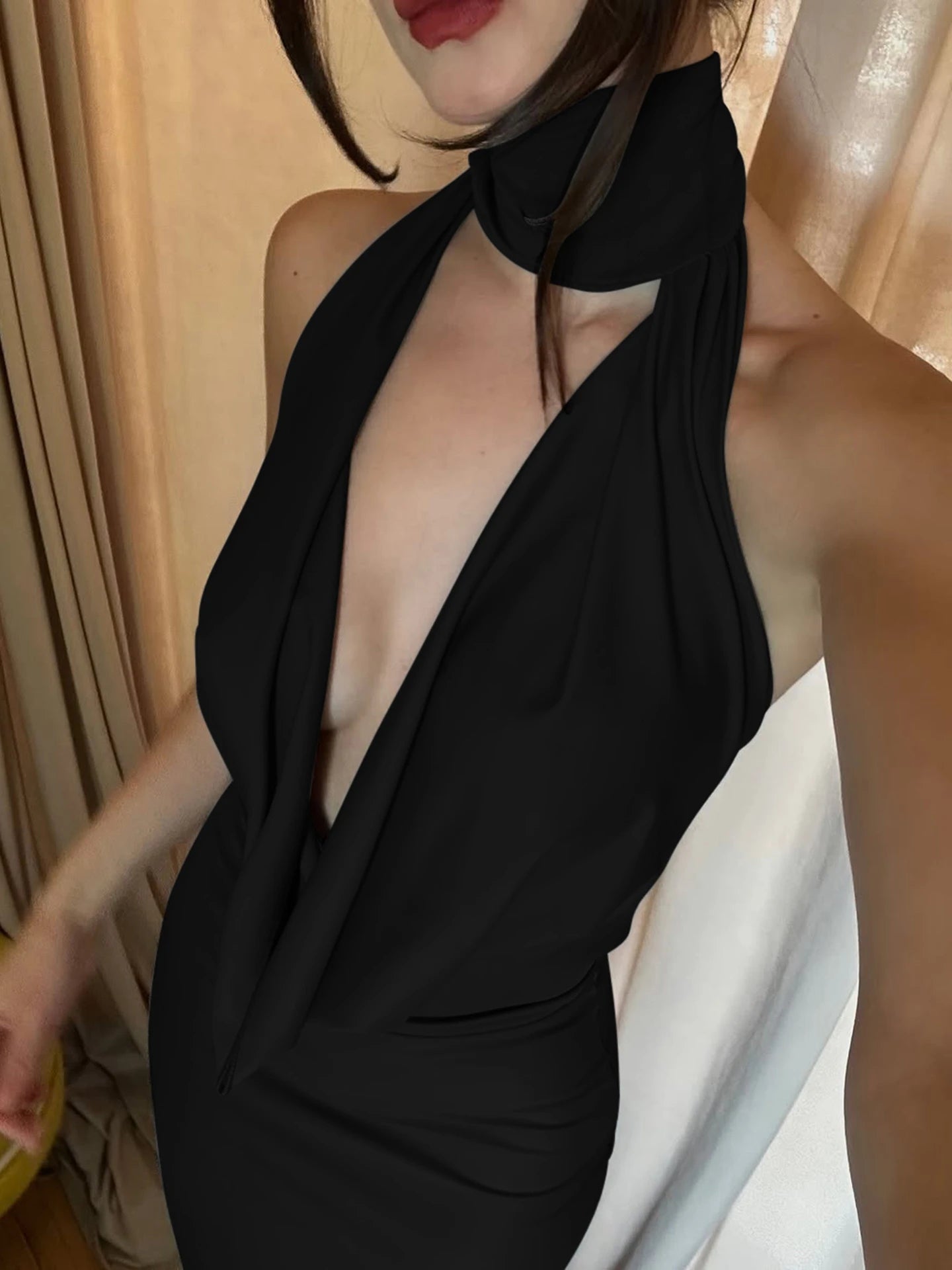 SOERA Bianca Sleeveless Backless Slit Maxi Dress - Dress -  Black S