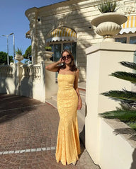 Bianca Fishtail-maxijurk met vetersluiting op de rug