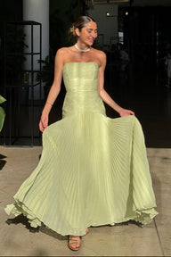 Skyla strapless maxijurk