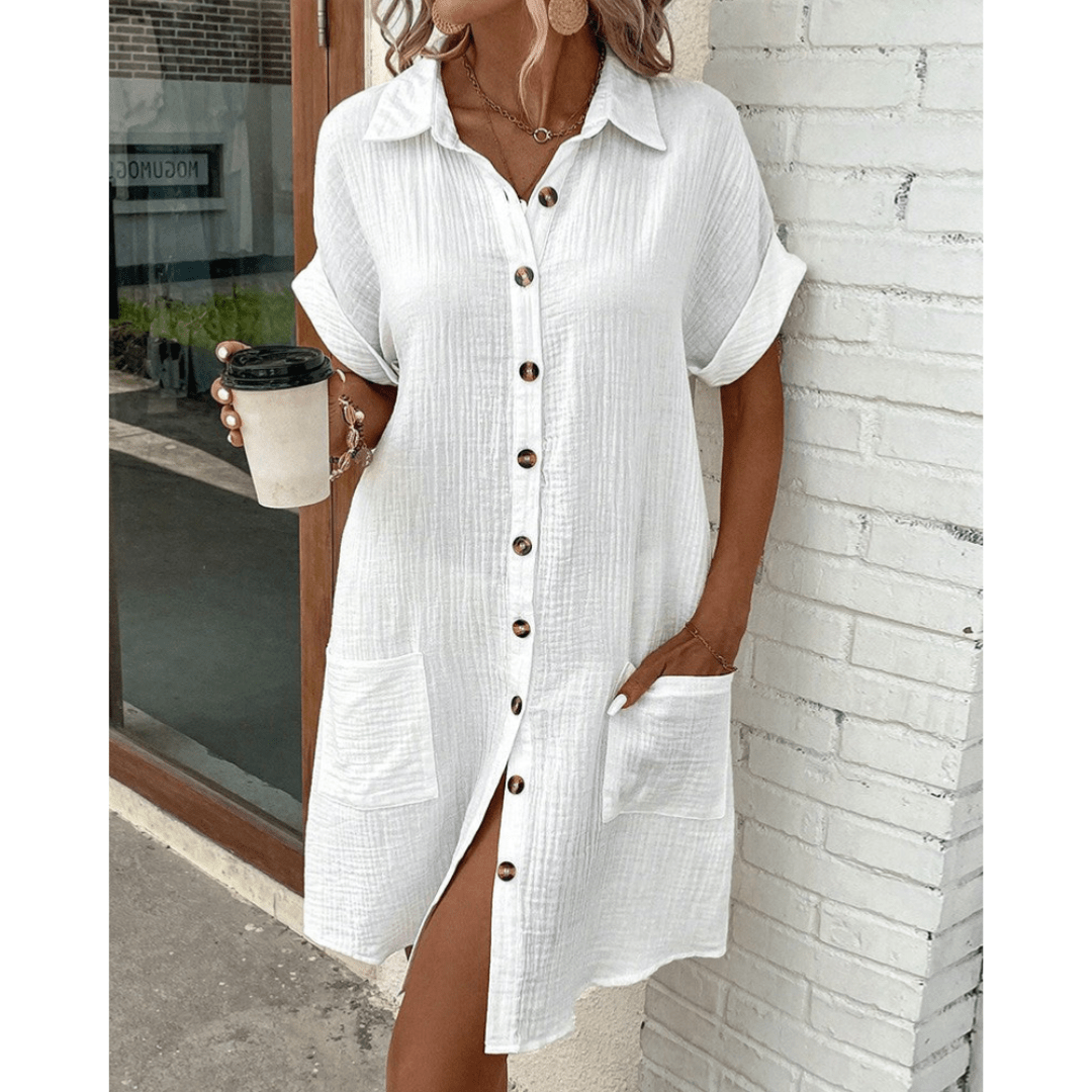 SOERA Vivienne Modern Shirt Dress - Dress -  White L