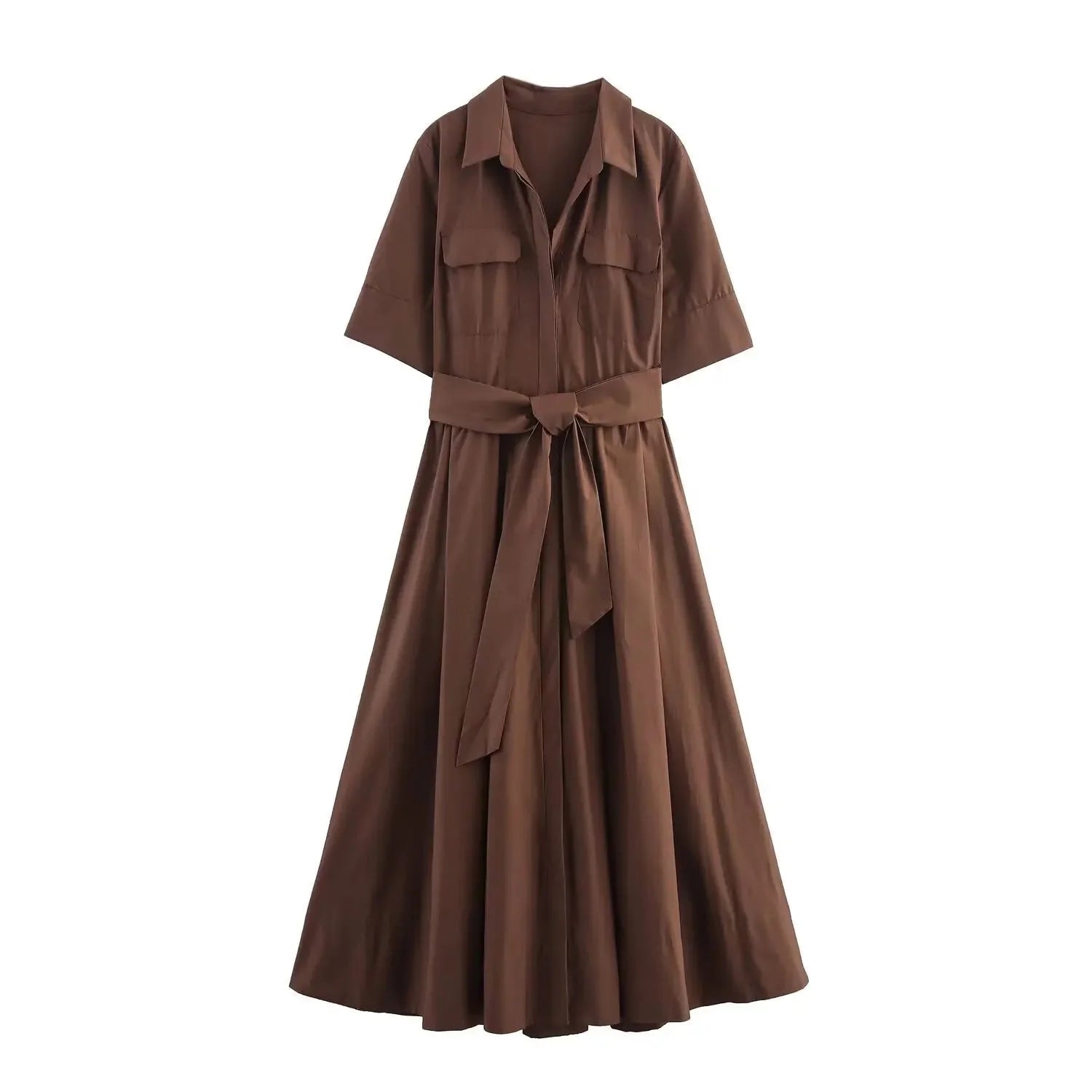 SOERA Beatrice Belted Shirt Midi Dress - Dresses -  White L
