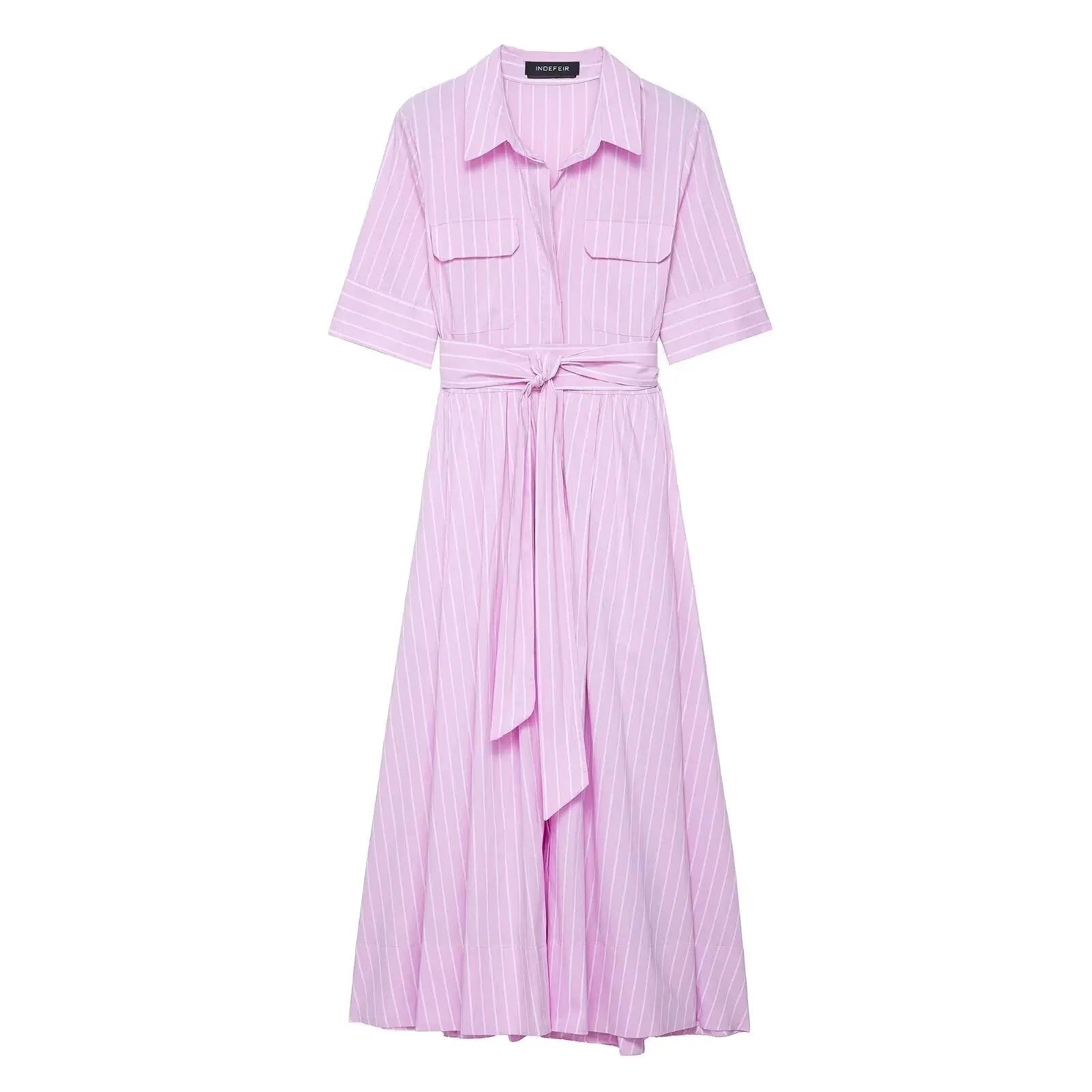 SOERA Beatrice Belted Shirt Midi Dress - Dresses -  White L