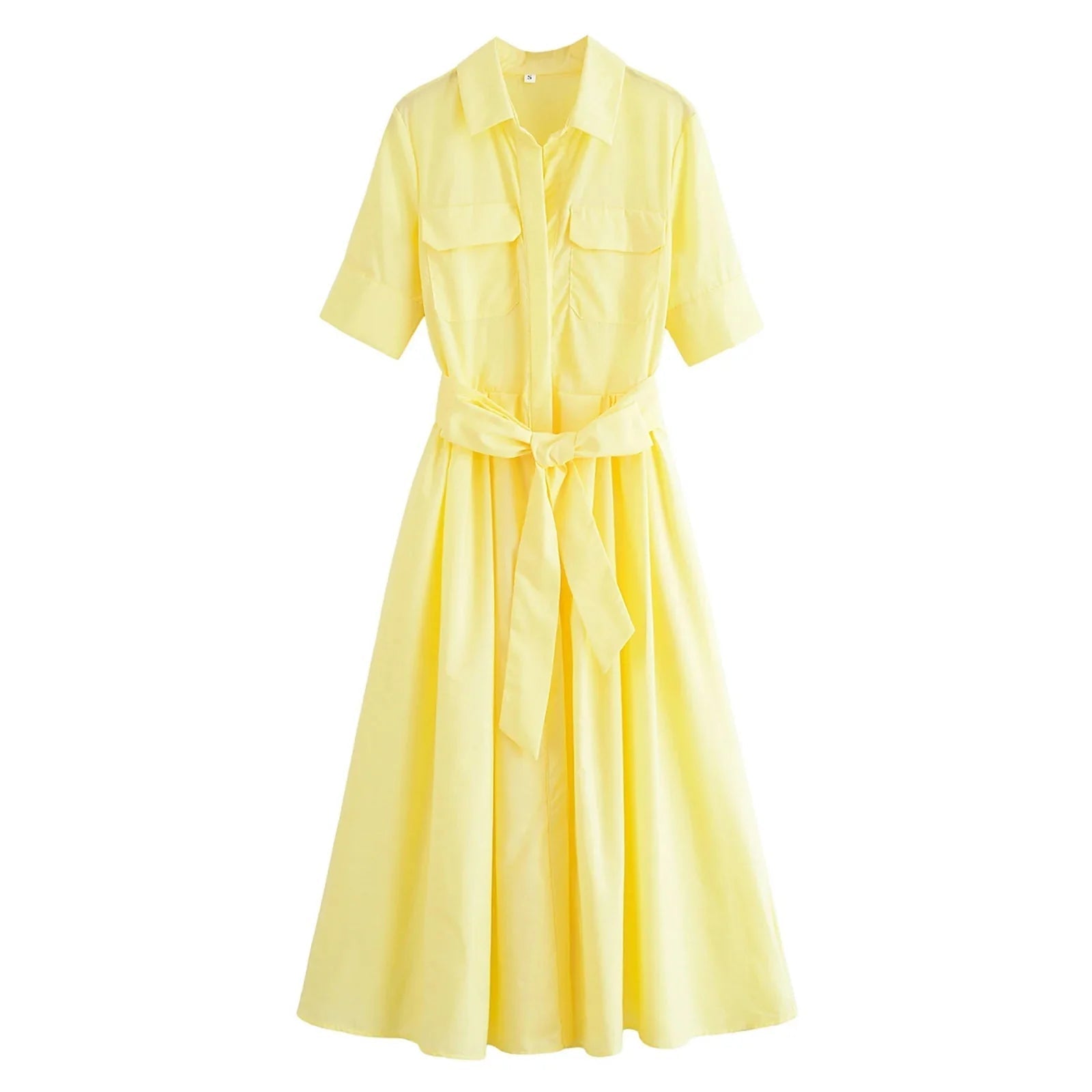 SOERA Beatrice Belted Shirt Midi Dress - Dresses -  White L