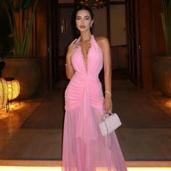 Angela Halter Mesh Maxi Jurk
