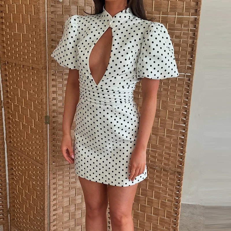 SOERA Becky Backless Polka Dots Mini Dress - Dresses - 1005011757397649-;Lr1774869391176258456 White S